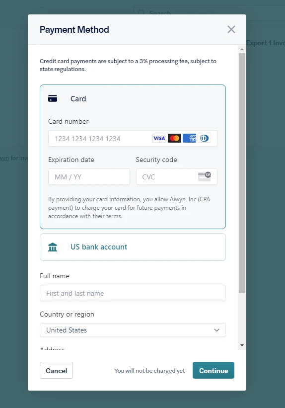 THG - Client Portal Payment Method Card THG Client Portal Payment Method Card